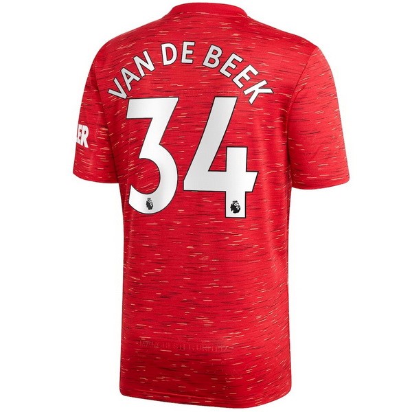 Maillot Football Manchester United NO.34 Van Beek Domicile 2020-21 Rouge